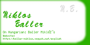 miklos baller business card